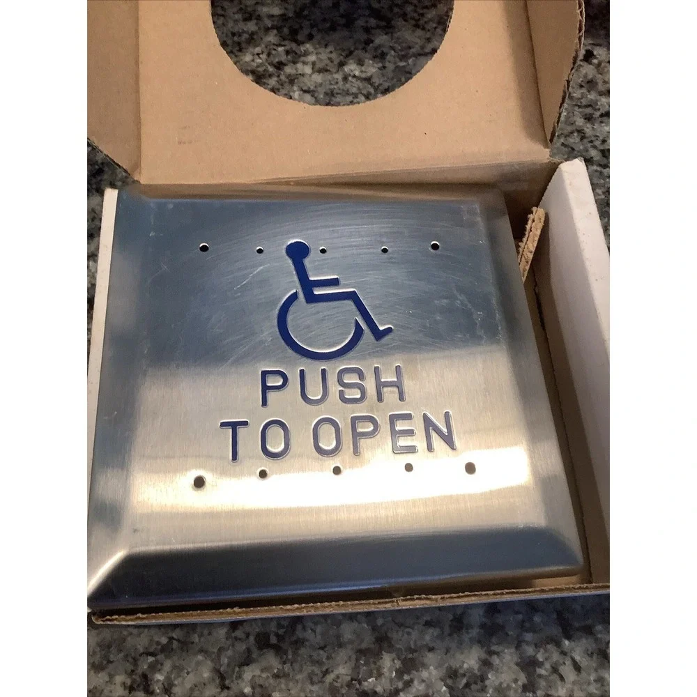 Square Handicap Push Plate 6 inch